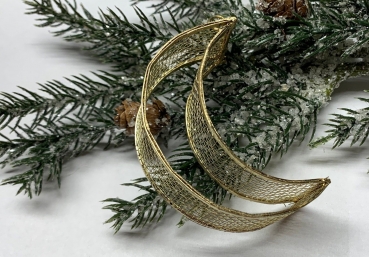 Dekoanhänger aus Metall-Gitter, Mond gold